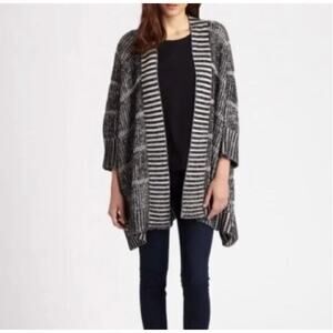 Alice + Olivia Black and White Shrug Wool Blend Cardigan Sweater // S
